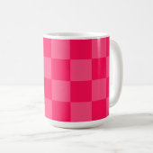 Roze geruite achtergrond koffiemok (Voorkant rechts)
