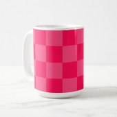 Roze geruite achtergrond koffiemok (Voorkant links)