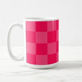 Roze geruite achtergrond koffiemok