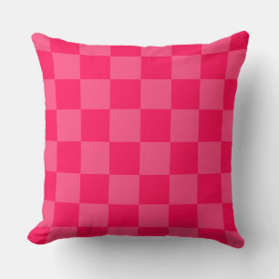 Roze geruite achtergrond kussen