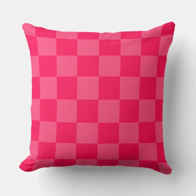 Roze geruite achtergrond kussen (Voorkant)