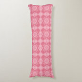 Roze geruite Argyle-patroon Lichaamskussen (Voorkant Verticaal)