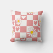 Roze geruite babykamer kussen (Voorkant)