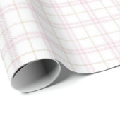 Roze geruite babyshower-cadeauverpakkings papier (Rol Hoek)