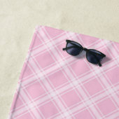 Roze geruite badhanddoek met gepersonaliseerde tek (In situ)