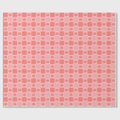 Roze geruite bloemen cadeaupapier (Vlak)