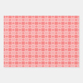 Roze geruite bloemen inpakpapier vel (Voorkant 2)