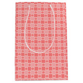 Roze geruite bloemen medium cadeauzakje (Voorkant)