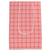 Roze geruite bloemen medium cadeauzakje (Achterkant)