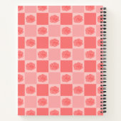 Roze geruite bloemen notitieboek (Achterkant)