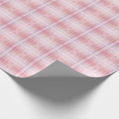  roze geruite cadeauverpakking cadeaupapier (Hoek)