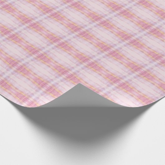  roze geruite cadeauverpakking cadeaupapier (Hoek)