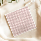 Roze geruite country bruiloftsborrel servet