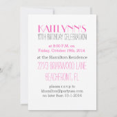 Roze Geruite Diamanten Cheer/Pom Party Uitnodiging (Achterkant)