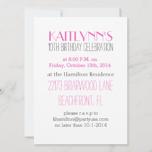 Roze geruite diamanten turnfeest uitnodiging (Achterkant)