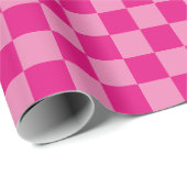 Roze Geruite geometrische Cadeaupapier (Rol Hoek)