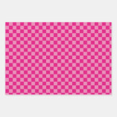 Roze Geruite geometrische Inpakpapier Vel (Voorkant 3)