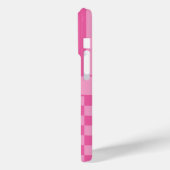 Roze geruite gestreepte gepersonaliseerde Case-Mate iPhone case (Achterkant / Links)