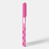 Roze geruite gestreepte gepersonaliseerde Case-Mate iPhone case (Achterkant / Rechts)