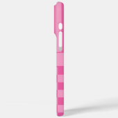 Roze geruite gestreepte gepersonaliseerde Case-Mate iPhone case (Achterkant / Links)