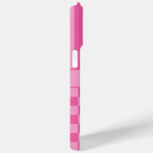 Roze geruite gestreepte gepersonaliseerde Case-Mate iPhone case (Achterkant / Rechts)