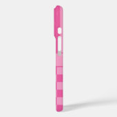 Roze geruite gestreepte gepersonaliseerde Case-Mate iPhone case (Achterkant / Links)