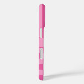Roze geruite gestreepte gepersonaliseerde Case-Mate iPhone case (Achterkant / Rechts)