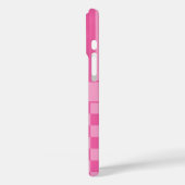 Roze geruite gestreepte gepersonaliseerde Case-Mate iPhone case (Achterkant / Links)