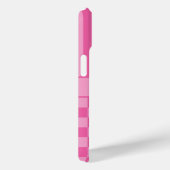 Roze geruite gestreepte gepersonaliseerde Case-Mate iPhone case (Achterkant / Rechts)