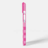 Roze geruite gestreepte gepersonaliseerde Case-Mate iPhone case (Achterkant / Links)