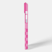 Roze geruite gestreepte gepersonaliseerde hoes (Achterkant / Links)