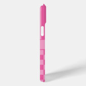 Roze geruite gestreepte gepersonaliseerde hoes (Achterkant / Rechts)