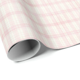 Roze geruite gingham coquette cadeaupapier uit het