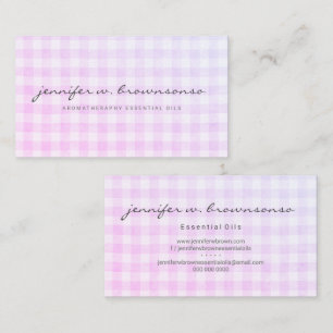 Roze geruite Gingham Visitekaartje