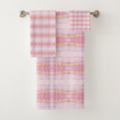  roze geruite handdoek set (Insitu)