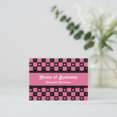 Roze Geruite Hart Boutique Visitekaartje (Staand voorkant)
