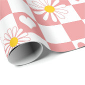 Roze geruite inpakpapier (Rol Hoek)