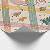 Roze geruite kerstcadeaupapier cadeaupapier (Hoek)