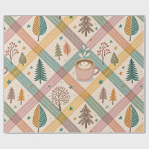 Roze geruite kerstcadeaupapier
