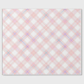 Roze geruite Kerstmis Cadeaupapier (Vlak)