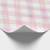 Roze geruite Kerstmis Cadeaupapier (Hoek)