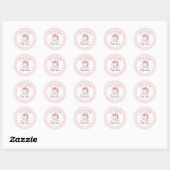 Roze geruite kleine pompoen ronde sticker (Vel)