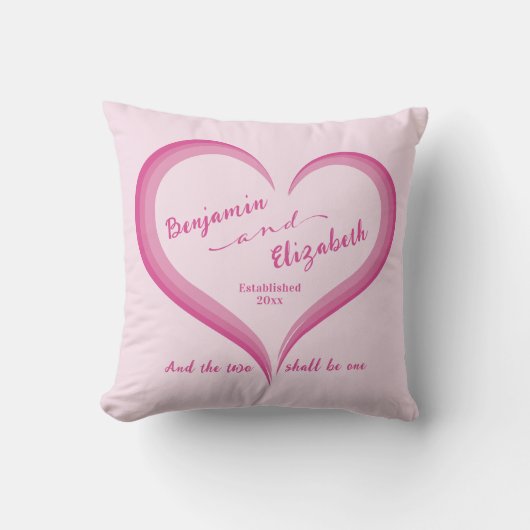 Roze geruite koppel-liefdeshart kussen (Voorkant)