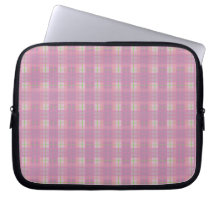 Roze geruite laptophoes beschermer