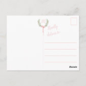 Roze geruite lauwerkrans ansichtkaarten briefkaart (Achterkant)