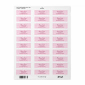 Roze geruite lief retouradres etiket (Full Sheet)