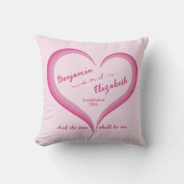 Roze geruite liefdeshart voor koppels kussen
