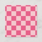 Roze geruite logo QR-code Vierkante Visitekaartje (Voorkant)