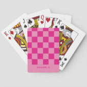 Roze geruite meisjes pokerkaarten (Achterkant)