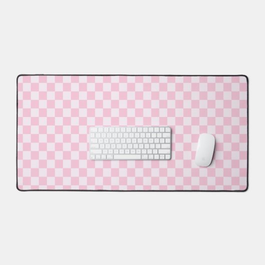 Roze geruite Mousepad Desktop Mat (Keyboard & Muis)